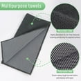 thumbnail image 3 of GFDYREE Microfiber Dish Cloth Kitchen Cloths Cleaning Cloths with Poly Scour Side 12Inch x 12Inch Darkgrey 5Pack, 3 of 7