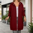 thumbnail image 2 of QHFBli Womens Zip Up Hoodie Long Tunic Hooded Sweatshirt Casual Oversized Fleece 2025 Fall Winter Jacket Coat With Pocket, 2 of 6