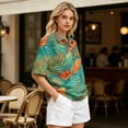 thumbnail image 4 of Sewkxo Polo à Manches Courtes pour Femmes, Col Oversize, T-Shirt à Enfiler Y2k, Décontracté, Ample, Mode Urbaine, Chandail de Rugby, Vert Armée, M, 4 of 6