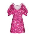 thumbnail image 5 of Summer Saving Wycnly Womens Blouses and Tops Dressy Going out Fashion Cold Shoulder Elastic Waist Swing Plus Size Tunic Shirts Summer Floral Print V-Neck Short Sleeve Cute Tees Tops Hot Pink XL, 5 of 5