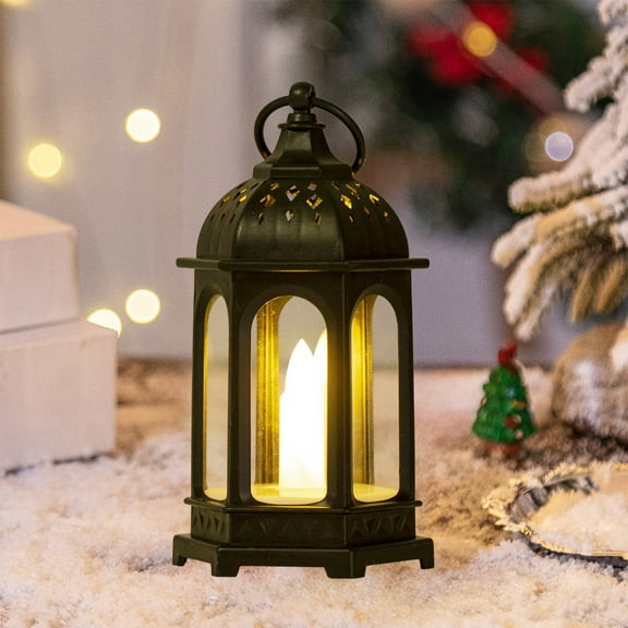 WEGFTDUOP Flameless Wind Lamps Hexagonal Small Wind Lamps Christmas Halloween Home Decorations Party Desktop Decorations
