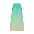 thumbnail image 5 of LIBRCLO Skirts for Women Maxi Length Gradient Printed Elastic Waistband Pleated Skirts with Pocket Summer Casual Clothes, 5 of 6