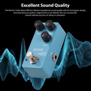 NFTIGB Electric Guitar Boost Effects Pedal BASS TREBLE GAIN 2-Band EQ Control DC 9V 6.35mm Input Output Interface Aluminum Alloy Effector True Bypass Light Blue Instrument Accessory