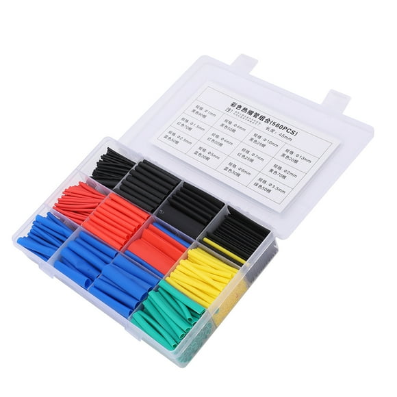 Insulated Heat Shrinking Tubing Kit, Nylon Electric Tool Heat Shrinking Tubing Set 2:1 Ratio 560Pcs For Wire Connection Repair For Shrinkable Tube