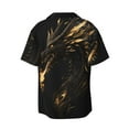 thumbnail image 5 of Salouo Black And Gold Fire Dragon Pattern Cuban Collar Shirts for Men Button-Down Shirt Men's Short Sleeve Shirts Hawaiian Shirts Casual Shirts -Large, 5 of 6