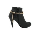 thumbnail image 4 of Women Gold Mesh Metal Chain Boot Bracelet Shoe Sun Charm Tassel, 4 of 8