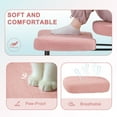 thumbnail image 3 of Lacoo Ergonomic Cross Legged Swivel Office Chair,ADHD & Meditation Chair with Retractable footrest,Adjustable Height with Back Support,Teddy Fabric,Pink, 3 of 7