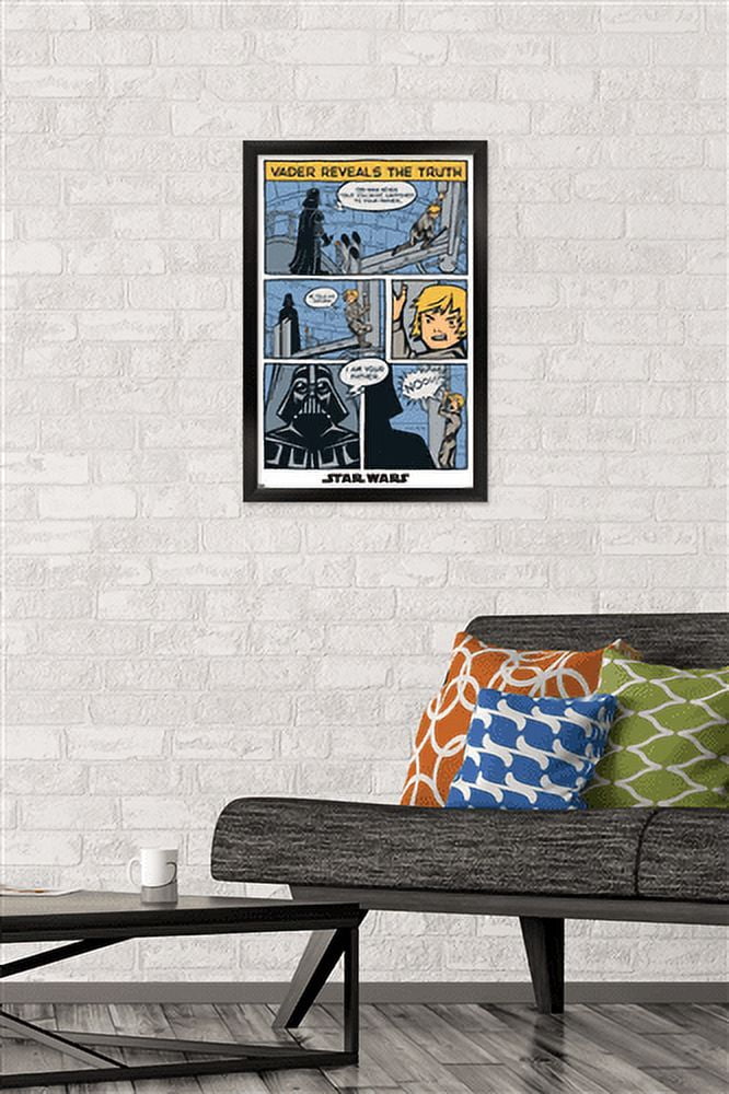 Star Wars: The Empire Strikes Back - Dual Panels Wall Poster, 14.725" x 22.375", Framed