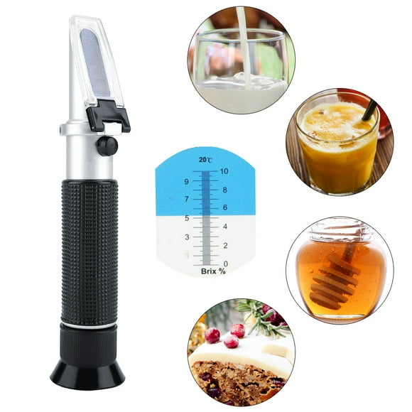 Portable Brix Meter Refractometer Handheld Brix Meter Professional Hydrometer 0~10% Sugar Tester Meter Sugar Densitometer For Measuring Sugar Content In Jam Beer Milk Fruit
