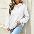 thumbnail image 6 of Plus Size Waffle Zip Up Hoodie Women Casual Drawstring Sweatshirt | Full Zip Closure, Casual Fall Wear, Stand Collar, Multiple Colors, Long Sleeve, Lightweight, No Pocket, White, XXL, 6 of 6