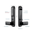 thumbnail image 3 of Door Lock, Electronic Fingerprint Biometric Frosted Panel Digital Smart Door Lock TUYA Or TTLock APP Password IC Card Security ,Easy to Install, 3 of 6