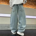 thumbnail image 4 of Baggy Jeans For Boys 10-12 Boys Baggy Jeans with Elastic Waist Casual Relaxed Straight Leg Pull On Denim Pants Kids Boys with Pockets 5-14 Years, 4 of 6