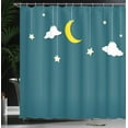 thumbnail image 4 of Ambesonne Cloud Shower Curtain, Moon Stars Hanging on Threads, 69"Wx84"L, Teal Yellow, 4 of 5