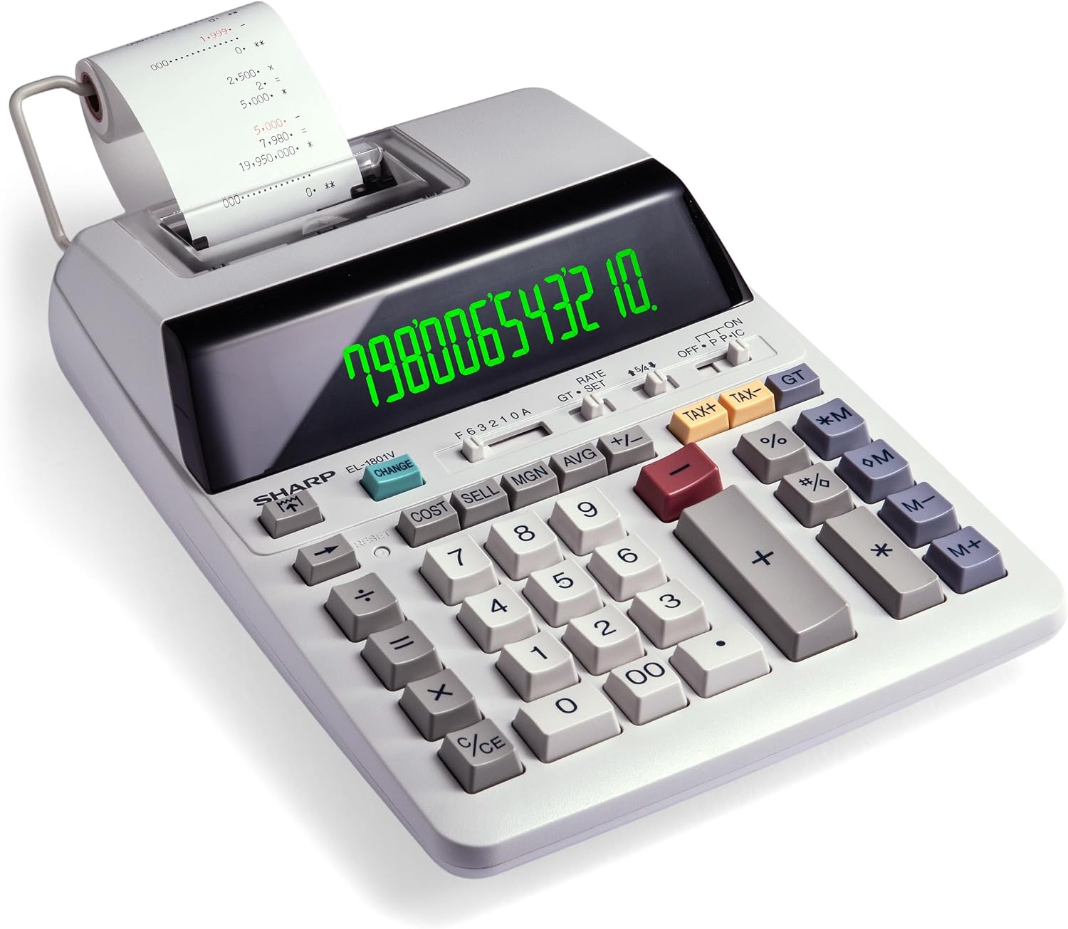 Sharp EL-1801V 12-Digit Printing Calculator, Off-White photo 1
