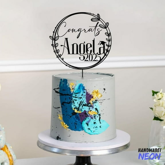 Handmadetneonsign Graduation Topper Cake, Cake Topper For Graduate 2025, Congratulation Gifts 97335