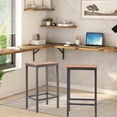 thumbnail image 1 of HOMYLIN Pack de 2 Taburetes de Bar Retro Industrial con Asiento Rectangular Base Acero para Cocina Bares Cafeterías Apartamentos Pequeños, Vintage, 1 of 6