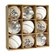 thumbnail image 1 of Paquete de 9 adornos navideños colgantes para árbol, decoración de escenas festivas, juego de decoración colorido, carrito rodante de metal, base de madera, diseño de 2 niveles, plegable,, 1 of 8