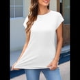 thumbnail image 4 of Camiseta de Verano para Mujer, Color Liso, Cuello Redondo, Corta, Color , Talla M, 4 of 6