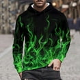 thumbnail image 4 of Men's 3D Printed Hooded Sweatshirt - Eye-Catching Flame Design | Long Sleeve Pullover with Kangaroo Pocket & Drawstrings, 4 of 9