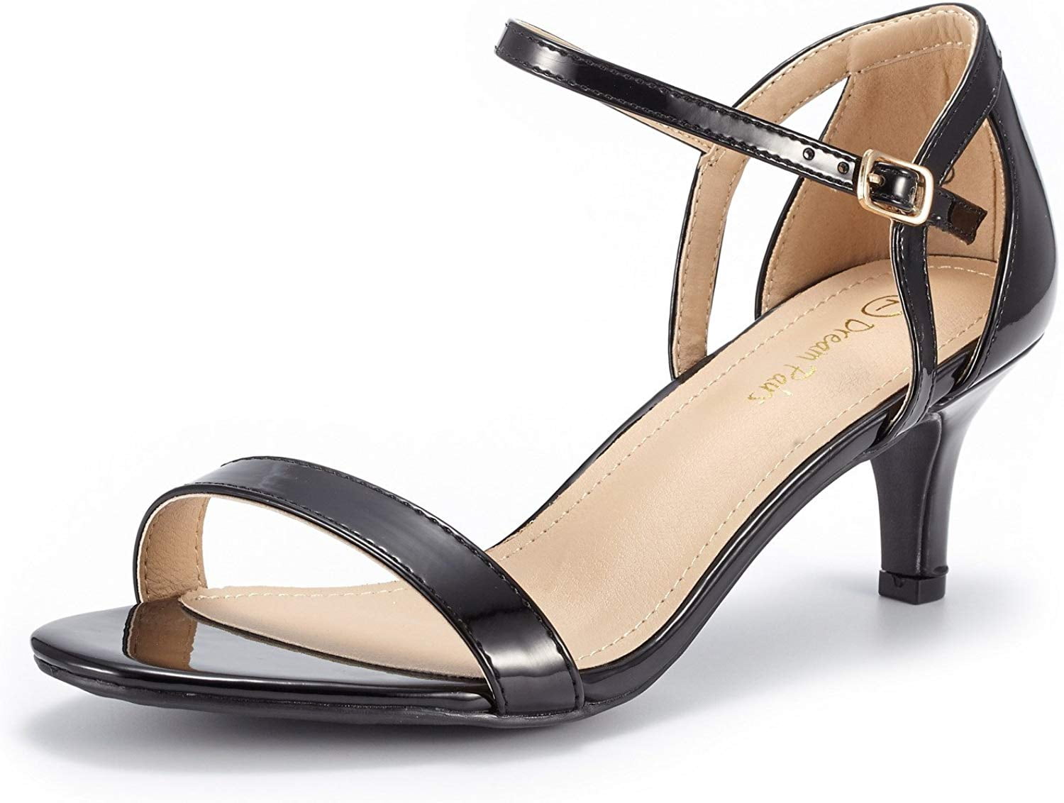 Dream Pairs Women's Low Stilettos Heel Sandals Ankle Strap Work Dress