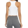 thumbnail image 6 of Porvike Crop Tops for Women Workout Tanks Racerback Cropped Yoga Shirts 3 Pack Black/White/Grey XL, 6 of 7