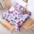 thumbnail image 2 of Pink Butterfly Pattern Square Tablecloth,Waterproof Square Table Cover,Wipeable Spillproof Washable Table Cover for Home Kitchen Party Decor 60"x60"(152x152cm), 2 of 6
