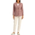 thumbnail image 1 of INSPIRE CHIC Blazer à Manches Longues à Double Boutonnage avec Revers Cranté pour Femmes Rose P, 1 of 5