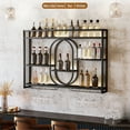 thumbnail image 4 of Botellero de Pared Industrial, Estante de Vino Decorativo con Portavasos para Copas, Estantes de Hierro de 3 Niveles, Estante para Vino, para Copas de Vino para Co(Size:39.4"x 5.9"x 31.5",Color:Negro), 4 of 4