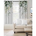 thumbnail image 2 of Eucalyptus Leaf Blackout Curtains 96 Inches Long, Weeping Green Botanical Summer Thermal Insulated Black Out Curtains, Darkening Window Curtain Drapes for Bedroom Living Room 52"x96" 2 Panels, 2 of 8