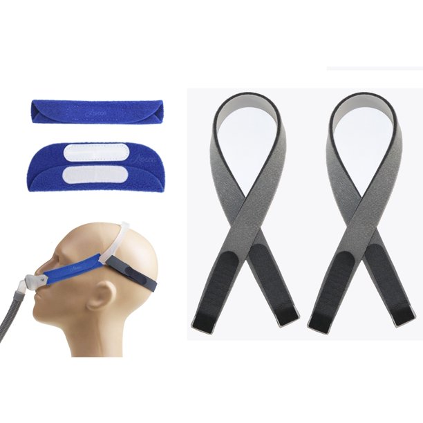 2 CPAP headgear straps with 2 CPAP covers, compatible with Resmed swift