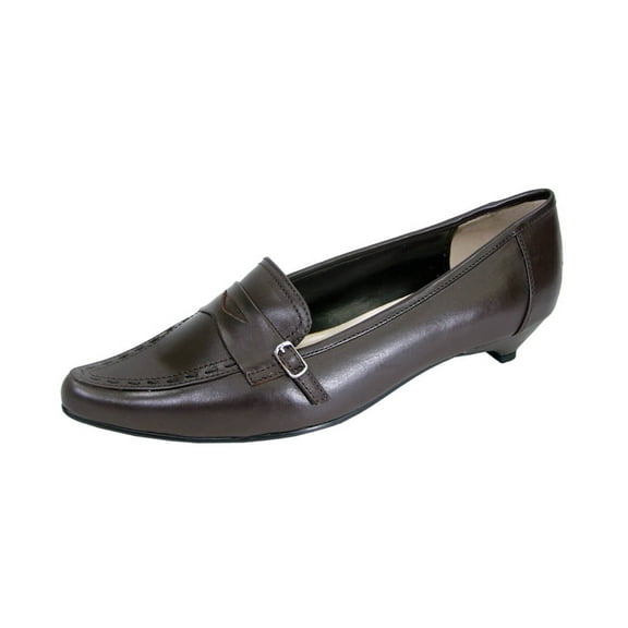 PEERAGE Kim Women's Wide Width Stitched Upper Leather Pumps