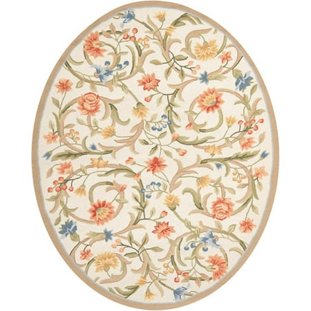 SAFAVIEH Chelsea Baxter Floral Wool Area Rug  Ivory  3 9  x 5 9 Chelsea Rug Collection. Americana Area Rugs. The Chelsea Collection of Americana styled area rugs is a marvelous display of turn-of-the-century designs in warm  inviting color palettes. Made from 100% pure virgin wool pile for a soft feel and sophisticated look that enriches the character of home decor. Available in a wide selection of country or floral designs. Use the Chelsea rugs for a designer chic and transitional upgrade in your home.