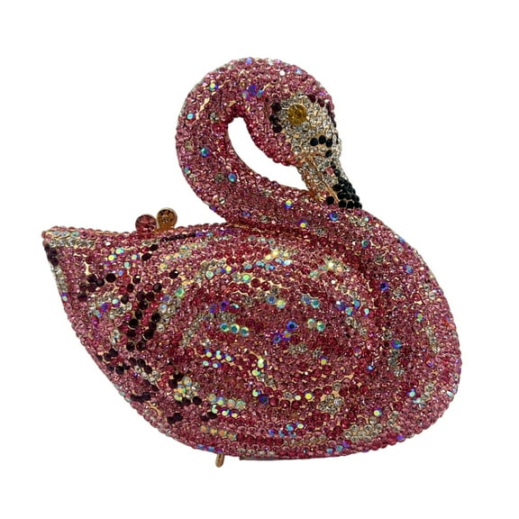Baguery Swan Rhinestone Clutch Purse for Women, Luxury Crystal Wedding Party Evening Bag, Elegant Handbag