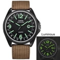 thumbnail image 2 of NovaStitch Men‘s Canvas Strap Watch with Luminous Dial Markers, Casual Analog Wristwatch for Daily Wear, Outdoor Sport Wrist Watch for Men - Brown, 2 of 8