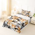 thumbnail image 5 of jejeloiu Cute Cat Pattern Twin Sheet Sets Kids,Colorful Pet Print Bedding,3-Piece, 5 of 6