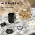 thumbnail image 3 of Tronco Temperature Control Heated Coffee Mug 14 oz â Rechargeable Self-Heating Coffee Cup with Lid â Manual Control, 3 Modes, 130 Min Battery Life, Auto Shut-Off (White), 3 of 9