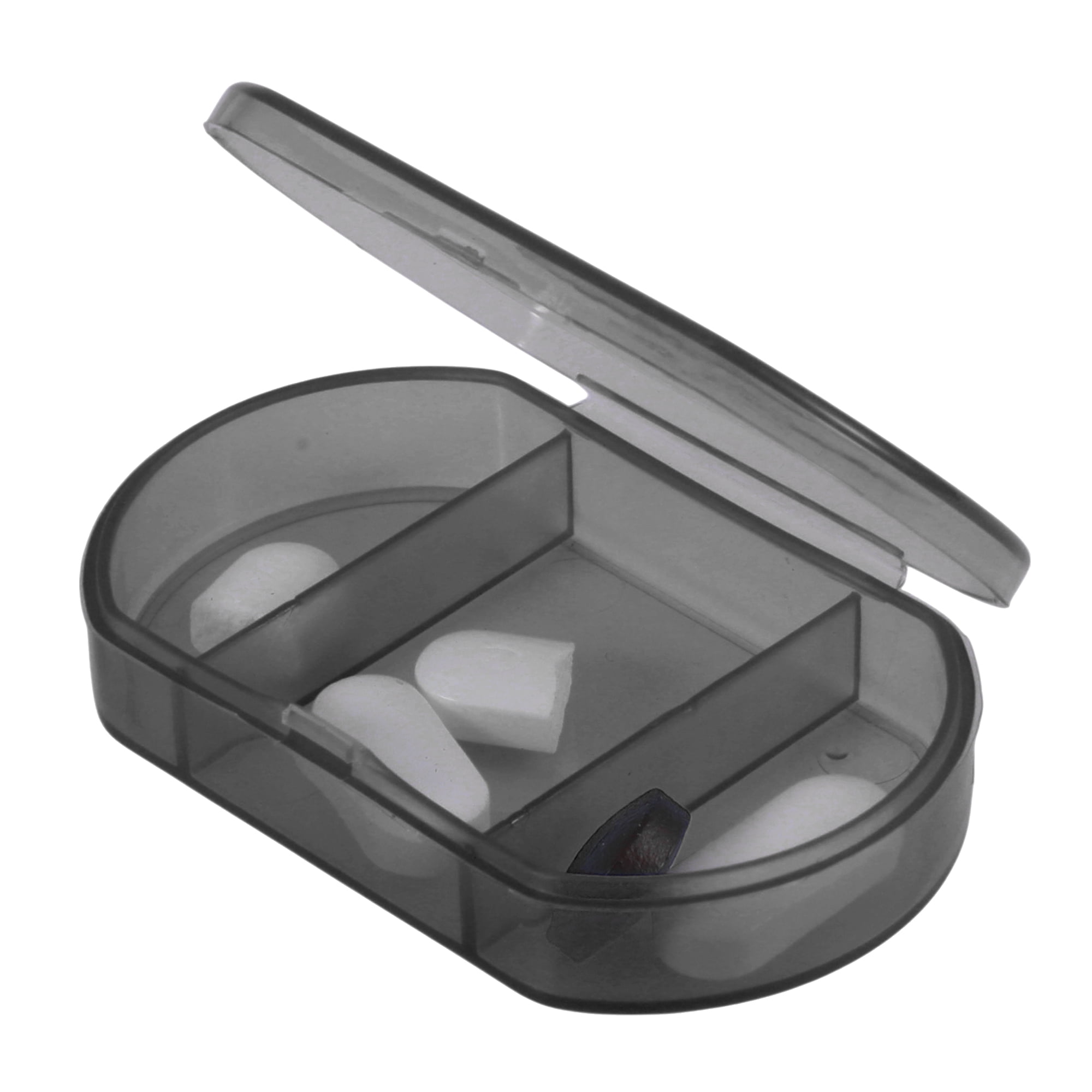 Unique Bargains Durable 3 Compartments Pill Case for Travel 1 Pc Black