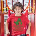 thumbnail image 3 of Tee Hunt The Struggle is Real Youth T-Shirt Funny T-Rex Ugly Sweater Christmas Kids, Red, Large, 3 of 5