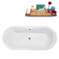 thumbnail image 5 of 67" Streamline N1800BBR Soaking Freestanding Tub and Tray With Internal Drain in Brushed Brass, 5 of 8