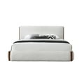 thumbnail image 2 of ACME Sandro Fabric Upholstered Eastern King Bed in White & Walnut, 2 of 5
