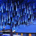 thumbnail image 2 of Juego de 1/2/4 luces de cadena de lluvia de meteoritos, 8 tubos, cascada, gotas de lluvia, carámbanos, guirnalda navideña para decoración de fiestas navideñas, 2 of 5