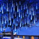 thumbnail image 2 of Juego de 1/2/4 luces de cadena de lluvia de meteoritos, 8 tubos, cascada, gotas de lluvia, carámbanos, guirnalda navideña para decoración de fiestas navideñas, 2 of 5