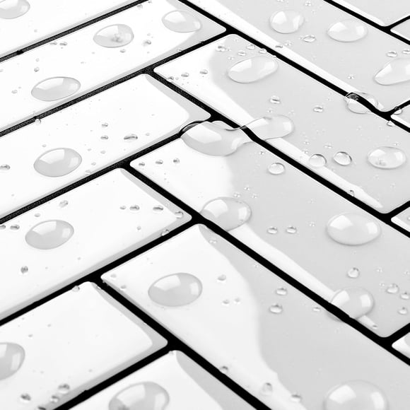 Livelynine White Herringbone Subway Tile Peel and Stick Backsplash for Kitchen Wall Bathroom Shower Peel and Stick Wall Tiles Renter Friendly Back Splash Stick on Tiles for Fireplace 4-Tiles 12x12"