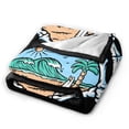 thumbnail image 2 of DouZhe Ultra-Soft Micro Fleece Lightweight Flannel Bed Blanket, Skull Hand Love Beach Print Cozy Warm Throw Blankets, 50"x40", 2 of 7
