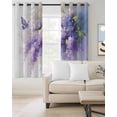 thumbnail image 3 of Blackout Curtains for Bedroom, Lavender Room Darkening Window Drapes for Living Room, Watercolor Purple White Floral Botanical Butterfly Thermal Insulated Grommet Curtains, 52x96 inch, 2 Panels, 3 of 9