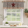 thumbnail image 2 of Red Texas Star Farmhouse Curtain Valances for Windows, Kitchen Valance Window Treatments Panel 2 Pack, Black Plaid Berry Country Rod Pocket Short Curtains for Bathroom Bedroom 42 x 18 Inch, 2 of 8