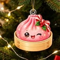 thumbnail image 5 of Glitter Acrylic Dumpling Squishies Ornament 2026 for Christmas Tree Decor, Cute Dumpling Christmas Hanging Xmas Tree Decor Gift for Family, 5 of 7