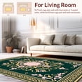 thumbnail image 2 of ODIKA 5'x7' Machine Washable Non-Slip Area Rug, Meadow Bloom Medallion Botanical Motif Art Nouveau Style High Traffic Rug with Pad, Green, 455532, 2 of 8