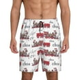 thumbnail image 1 of Saiise Retro Train Print Mens Pajama Shorts Drawstring Elastic Waistband Sleep Shorts Soft Comfy Lounge Pants with Pockets-Small, 1 of 6