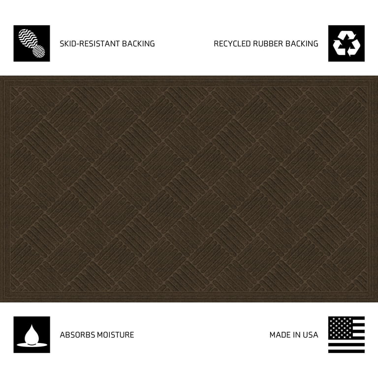 Mainstays Textures Crosshatch Polyester and Rubber Backed Doormat